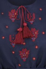 Dress "Vyshyvanka" — White Linen with Red Embroidery - Image 2